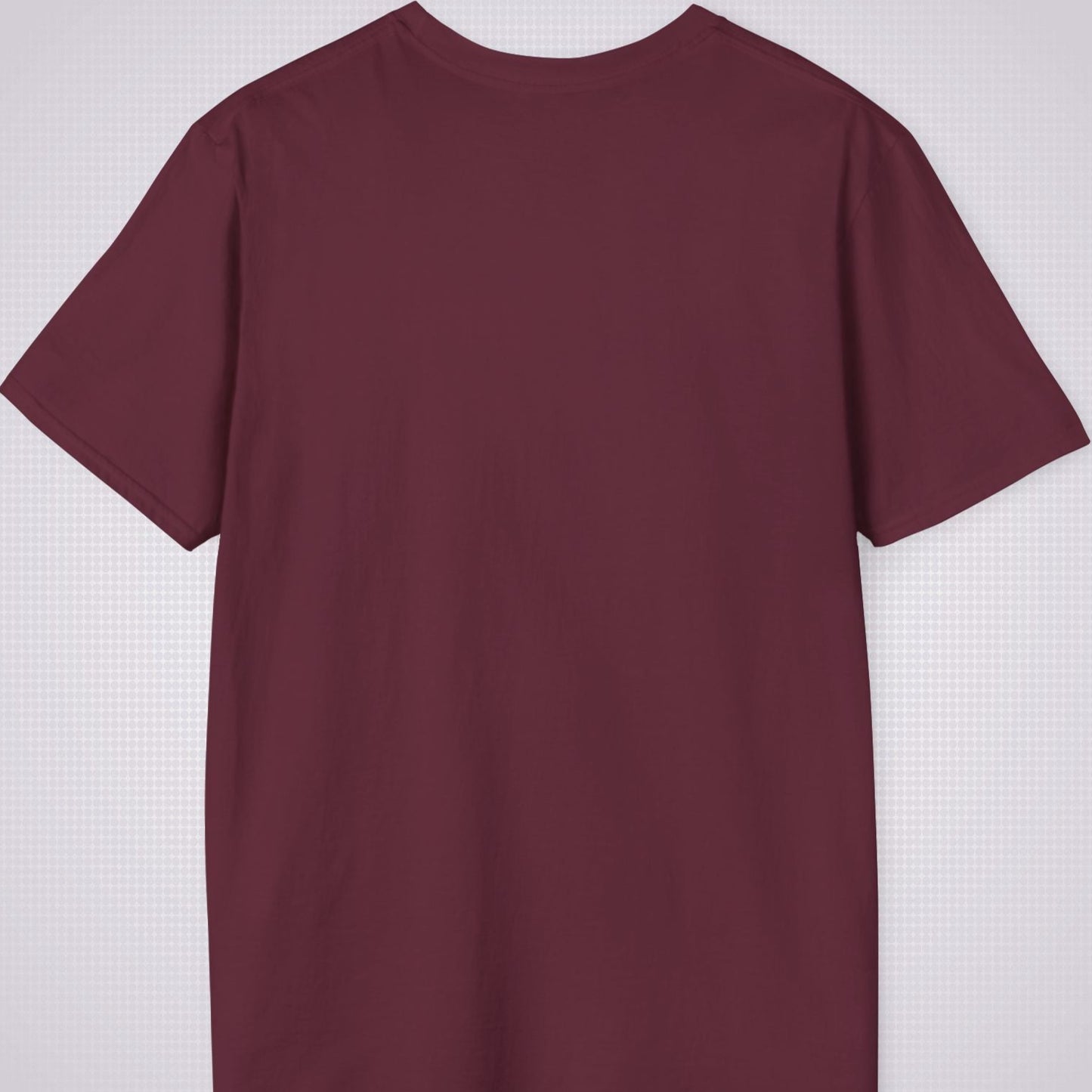 Back of the maroon t shirt there is no design on the reverse of these shirts.