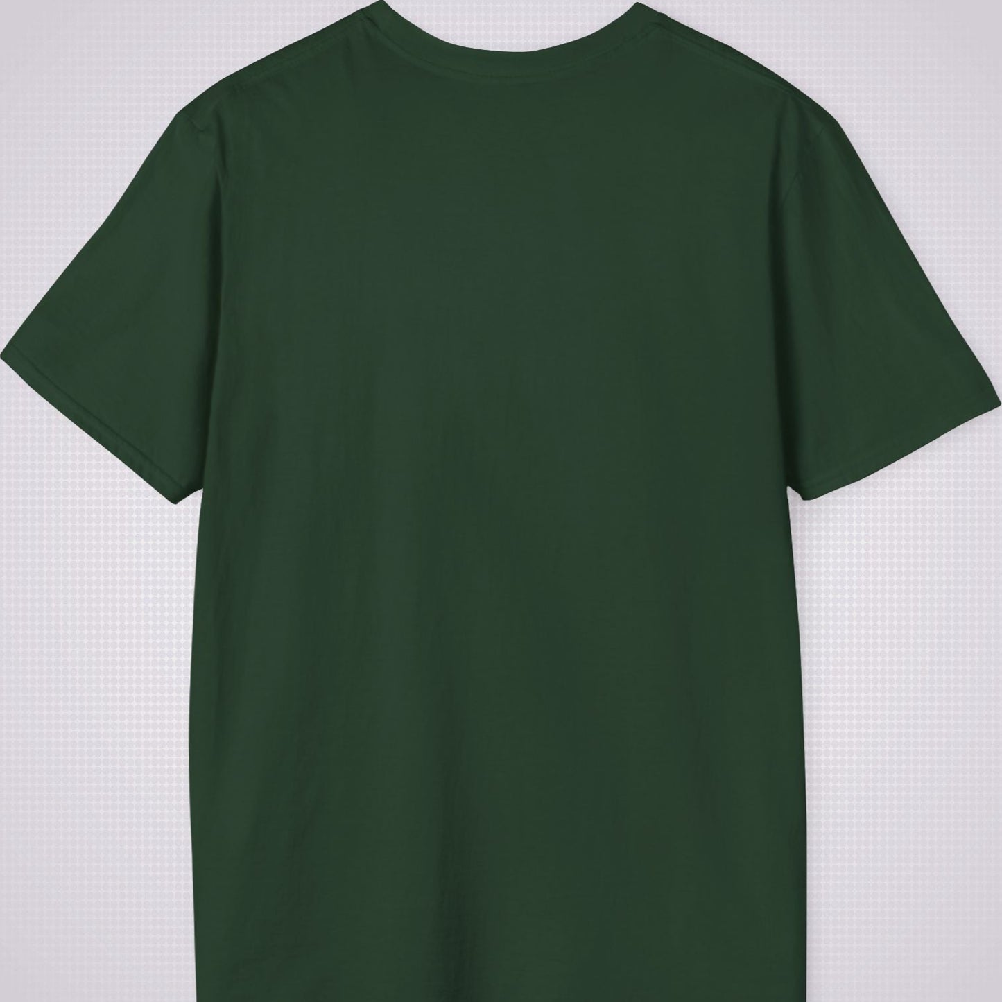 Image shows the reverse of the forest green t shirt there are no designs on the backs of these shirts