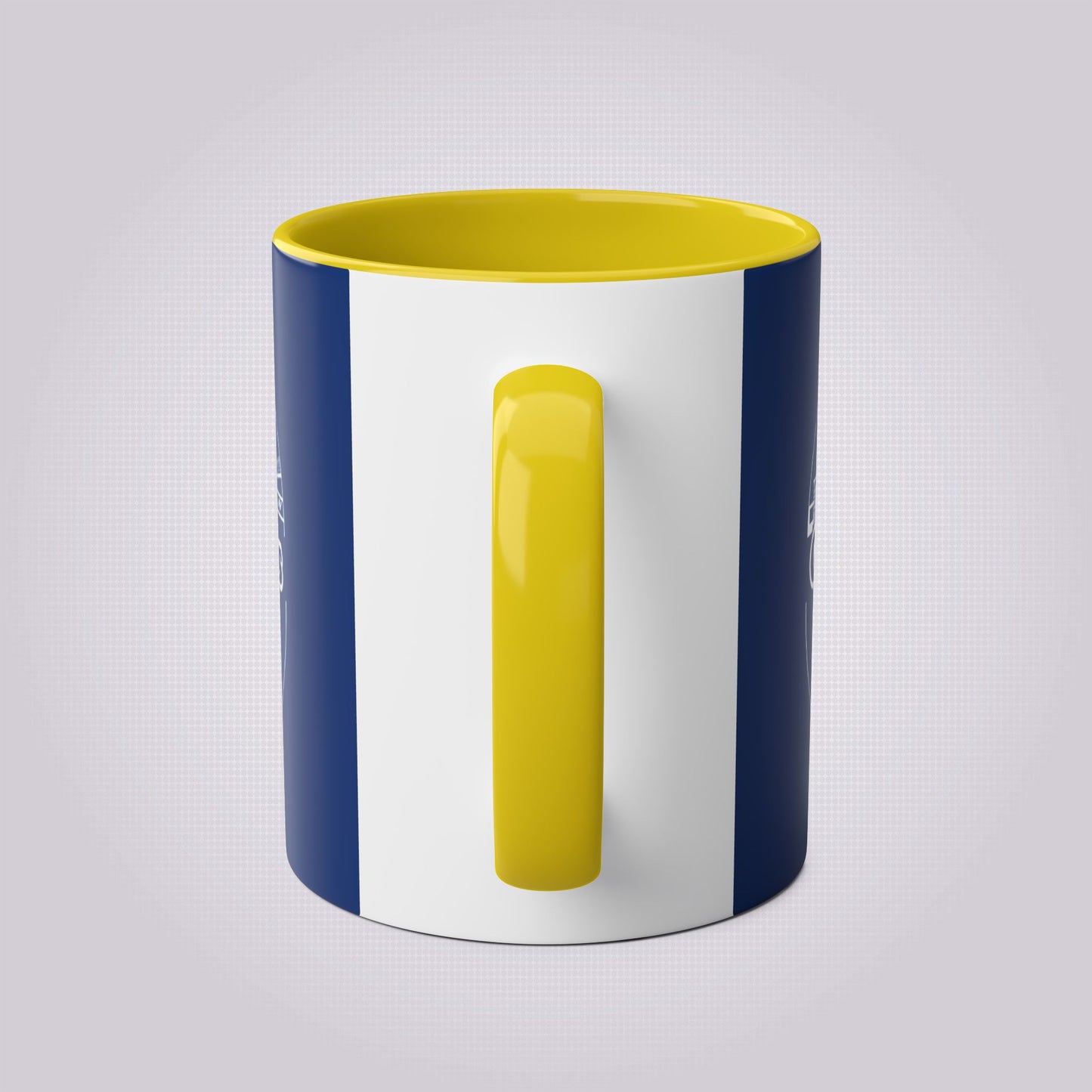 This shows the yellow inner and handle from the back