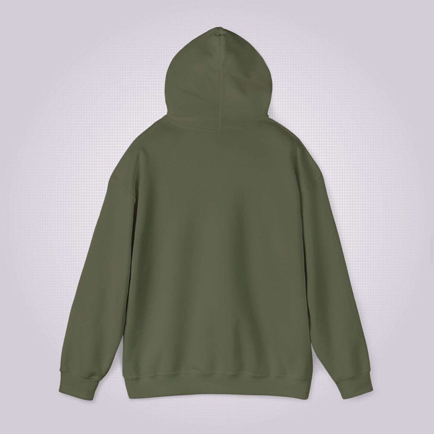 Reverse of military green hoodie