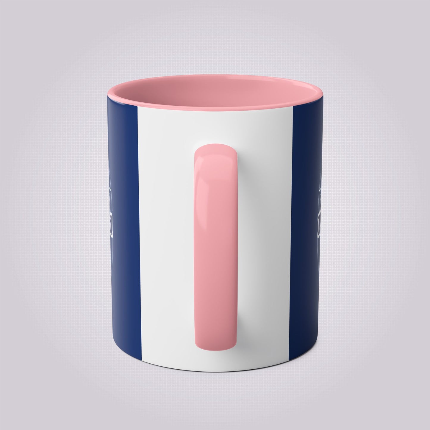 shows the pink handle from behind