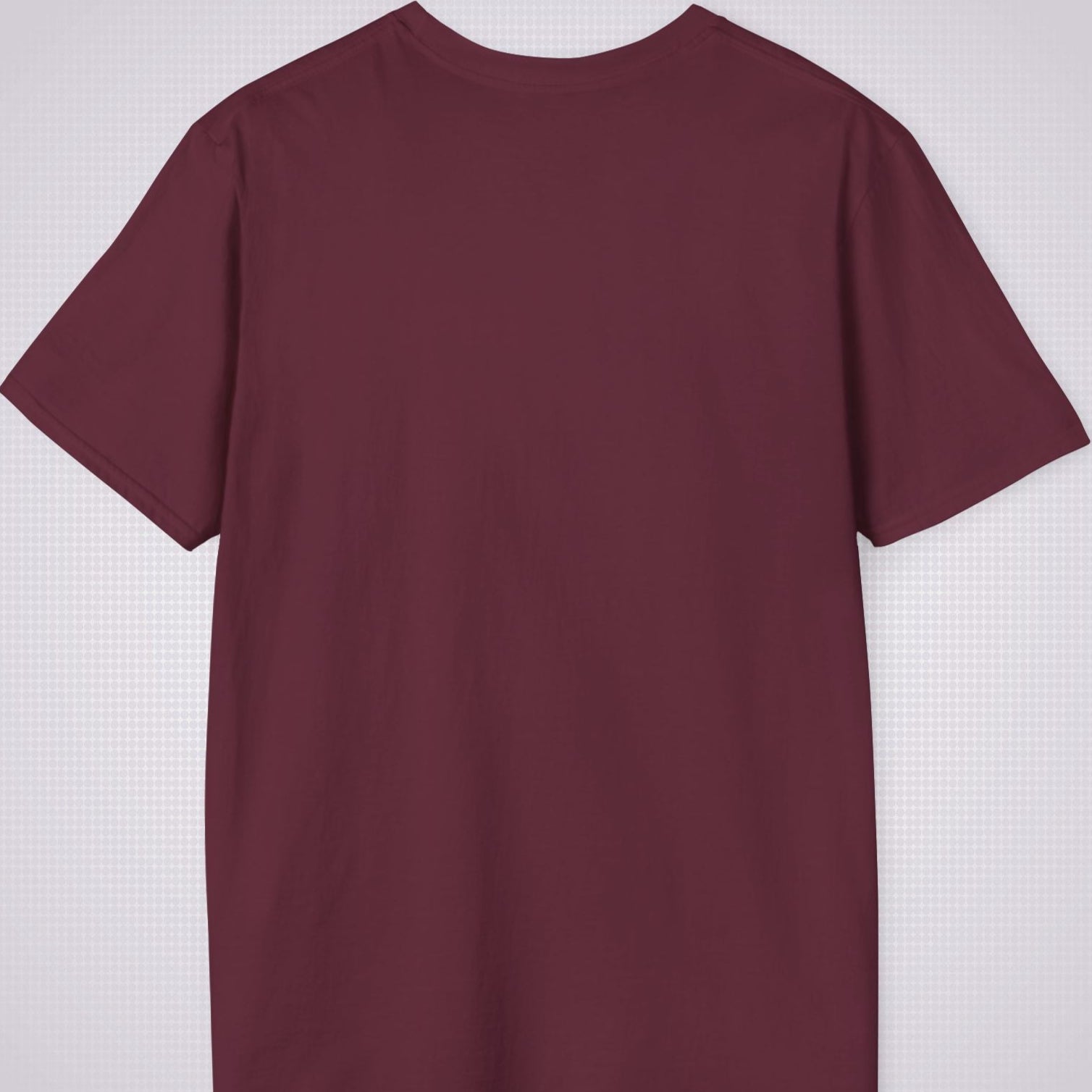 Back of the maroon t shirt there is no design on the reverse of these shirts.