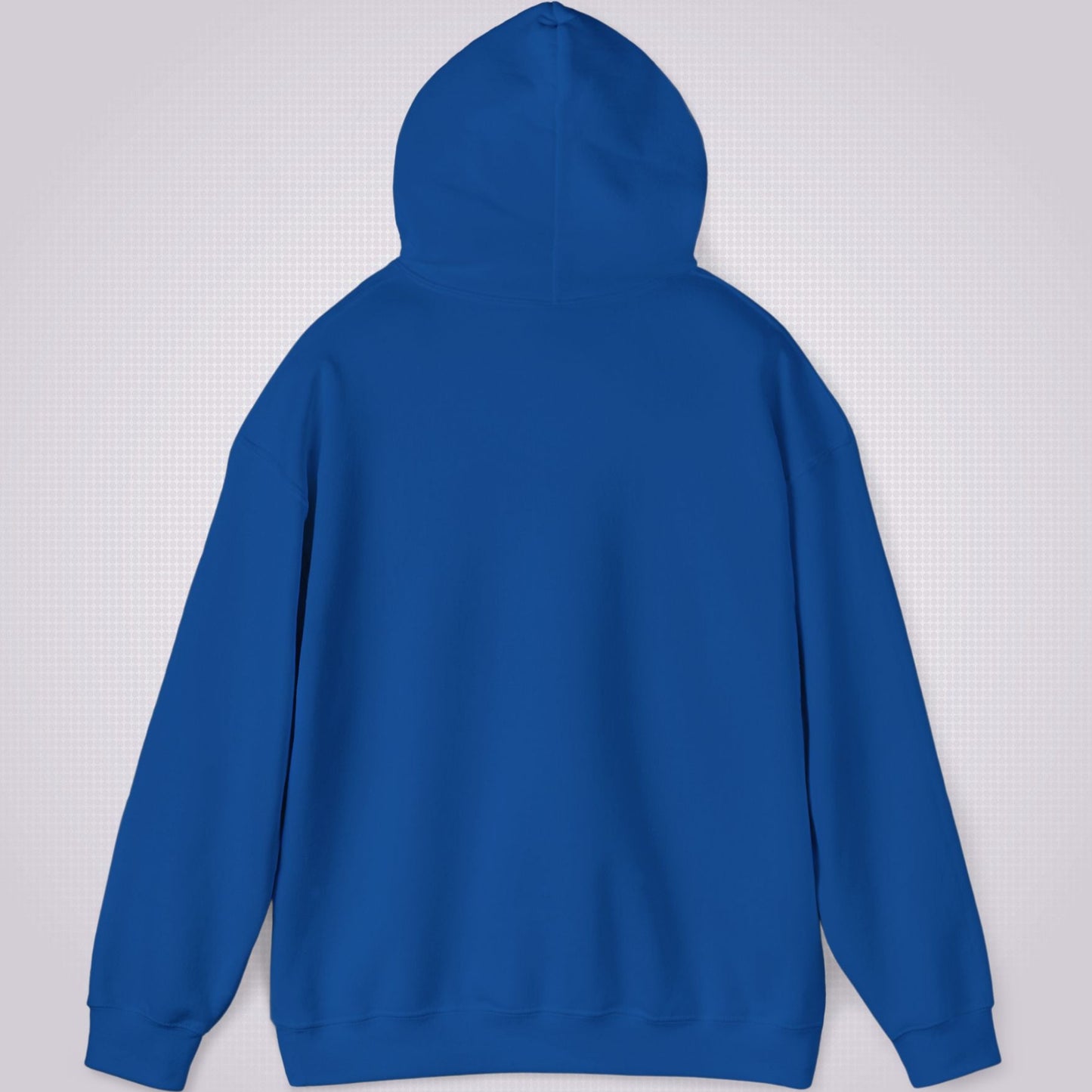 This picture shows the Royal Blue hoodie from the back