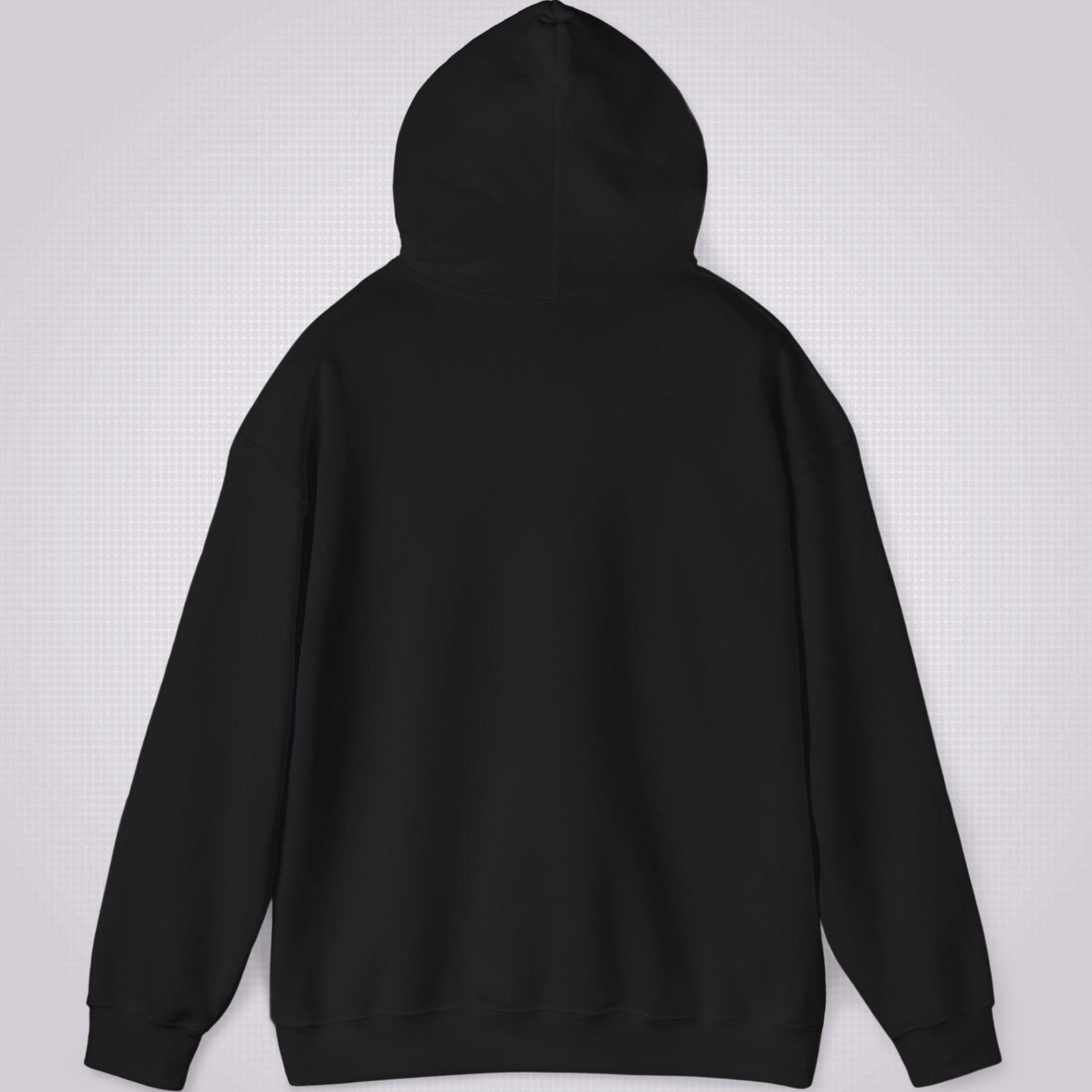 Picture shows the Black hoodie from the back