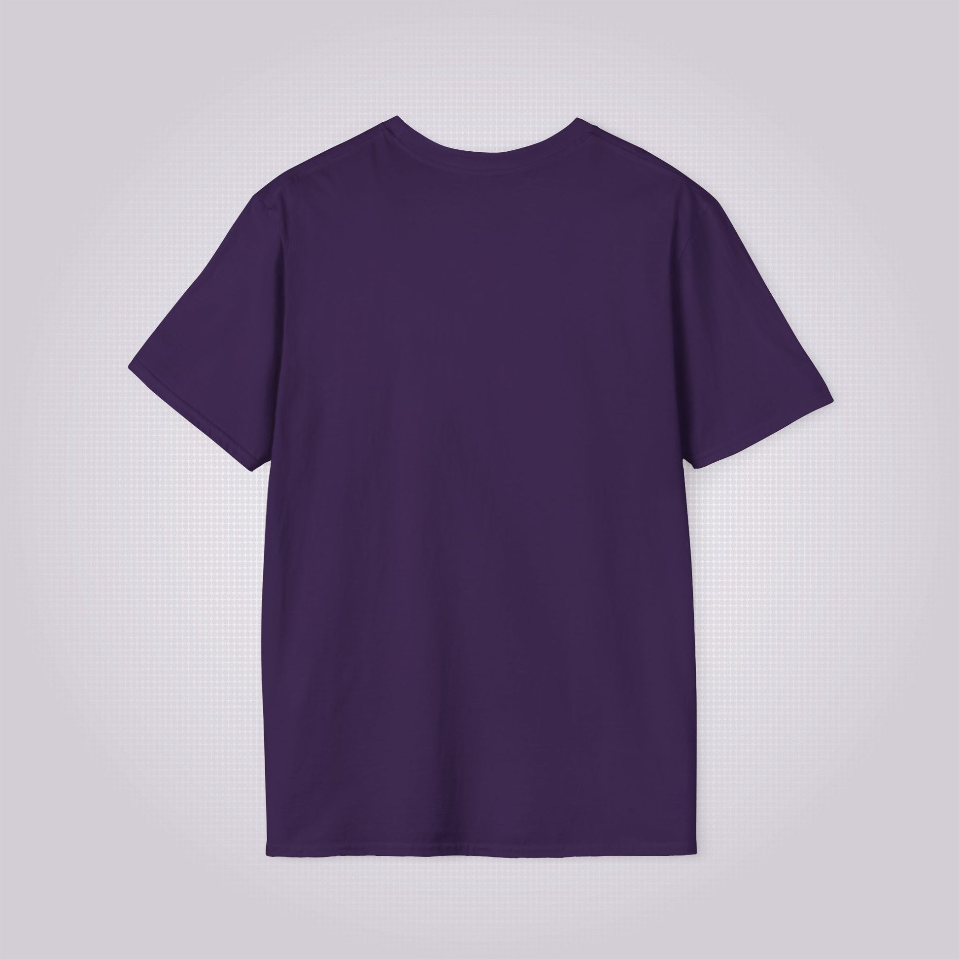 Picture shows the purple t shirt from behind